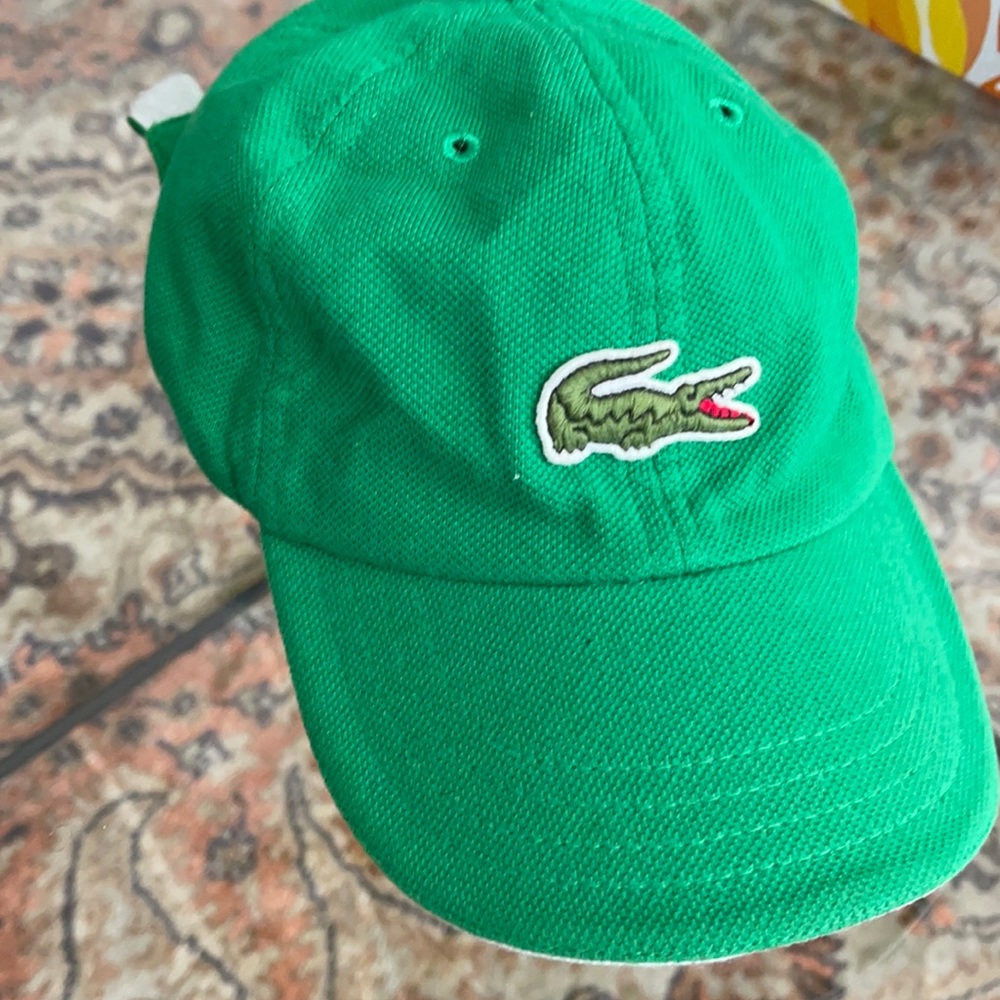 Lacoste kids green hat adjustable